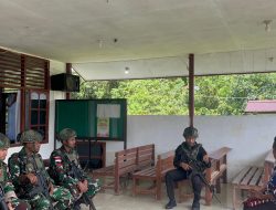 Wujudkan Kemanunggalan TNI dan Rakyat, Satgas Pamtas Yonif 763/SBA Pos Aisyo Laksanakan Kegiatan Komsos