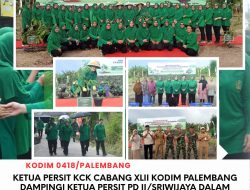 HUT ke-80, Ketua Persit KCK Cabang XLII Kodim 0418/Palembang Dampingi Ketua Persit PD II/ Sriwijaya Dalam Rangka Gerakan Penanaman Pohon 
