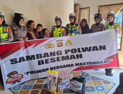 Polwan, Polres Pagar Alam Bantu Warga Tumbak Ulas Lewat Bansos Sentuhan Humanis