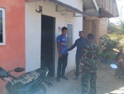 Babinsa Sambangi Huntara Gedumbak, Jalin Kedekatan dan Pantau Kondisi Warga