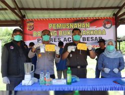 Polres Aceh Besar Musnahkan 110 Kg Ganja dan Sabu, Tegaskan Komitmen Berantas Narkotika