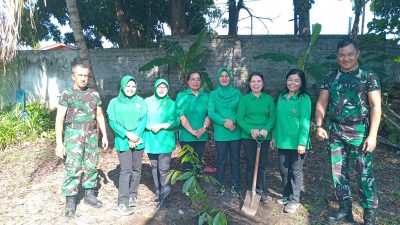 Sambut HUT ke-80, Persit Cabang LXII Kodim 1310/Bitung Gelar Aksi Gerakan Indonesia Asri dan Penanaman Pohon