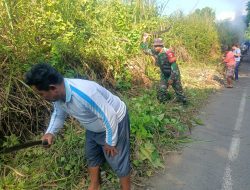 Babinsa Koramil 1310-01/Bitung Bersama Lurah dan Warga Paceda Gelar Karya Bakti Bersih Lingkungan, Dukung Gerakan Indonesia Asri