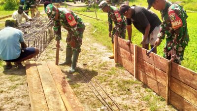 Peran Aktif Babinsa Merauke, Pembangunan Jembatan Garuda di Kampung Candra Jaya Resmi Dimulai
