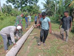 Koramil 13/Baktiya Bersama Masyarakat Wujudkan Akses Penghubung Antar Desa