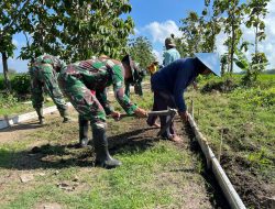 Pemerataan Tanah dan pembersihan sampah sebelum di betonisasi