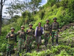 Perkuat Ketahanan Pangan, Satgas Yonif 521/DY Bantu warga Berkebun di Distrik Kurima