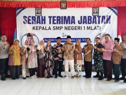 Danramil Mlati Hadiri Sertijab Kepala Sekolah SMPN 1 Mlati 