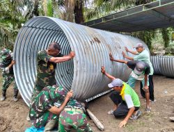 Kodim 0209/Labuhanbatu Rampungkan Pembangunan Jembatan Aramco di Desa Babussalam