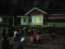 Tumbuhkan Jiwa Patriotisme, Satgas TMMD Ke-128 Kodim 1801/Manokwari Gelar Film Perjuangan