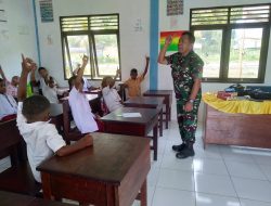 Satgas TMMD ke 128 Kodim 1801/ Manokwari Bangun Karakter Pelajar SD Inpres 62 Asai