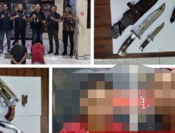 Patroli Hunting Polsek Belitang I Hentikan Dua Pria Bermasker, Pistol Rakitan dan Senjata Tajam Disita