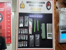 Rumah di Betung Jadi Sarang Sabu, Polres Banyuasin Tangkap Tangan Pengedar 16 Paket