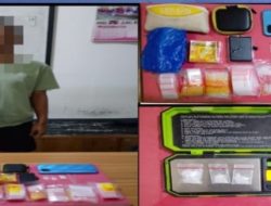Satresnarkoba Polres OKI Gerebek Rumah Pengedar di Kutaraya Kayuagung, Timbangan Digital dan Sabu Disita