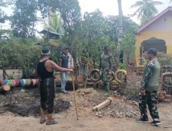 Dukung Sarana Pendidikan Agama, Danramil 03/Dwt Pimpin Peletakan Batu Pertama Balai Yayasan Mistahul Jannah