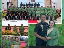 Dandim 0418/Palembang Hadir Dampingi Ketua Persit KCK Cabang XLII Dim Palembang Dalam Acara HUT Persit ke-80 di Gedung Sudirma