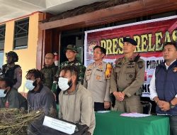 TNI-Polri Gelar Press Release Pengungkapan Tindak Pidana Narkotika di Kabupaten Pegunungan Bintang