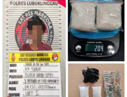 Polda Sumsel Bongkar Penyelundupan 204 Gram Sabu di Lubuk Linggau, Residivis Tak Berkutik Terjaring Undercover Buy