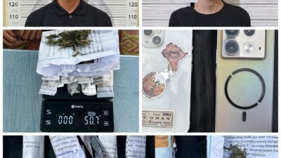 Operasi Gabungan Polres Lahat dan Polsek Tanjung Sakti Bekuk Dua Tersangka Ganja di Rental PS