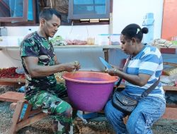 Mama-Mama Papua Turun Tangan, Dapur Umum Satgas TMMD Ke-128 Kodim 1801/Manokwari Makin Solid