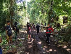 Kerja Sama Yang Solid, Satgas TMMD Ke-128 Kodim 1801/Manokwari Bersama Warga Buat Mal Untuk Pengecoran Jalan