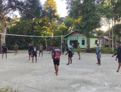Isi Waktu Luang, Satgas TMMD ke-128 Kodim 1801/Manokwari  Olahraga Voli Bersama Warga