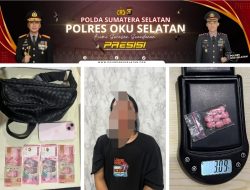 Warga Lampung Barat Bawa Ekstasi Masuk OKU Selatan, Satresnarkoba Bekuk di Simpang Sender BPR Ranau Tengah