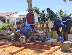 Pembuatan Kusen Dimulai, Satgas TMMD 128 Prioritaskan Kualitas Rumah Warga Tanah Rubuh