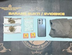 Polres Muara Enim Ungkap Dua Kasus Ganja dalam 45 Menit di Lawang Kidul