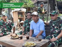 Perkuat Sinergi, Dandim 0716/Demak Komsos Dengan Kades Sokokidul Kebonagung