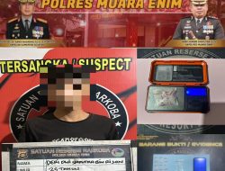 Polres Muara Enim Ungkap Tiga Kasus Sabu Berturut-turut dalam Empat Hari, Empat Tersangka Diamankan