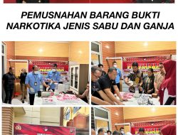 Polres Lahat Musnahkan Sabu 85,533 Gram dan Ganja 15,05 Gram, Disaksikan Kejari, Pengadilan, dan Dinas Kesehatan