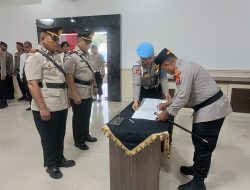Kapolres Mesuji Pimpin Langsung Upacara Serah Terima Jabatan Pejabat Utama Polres Mesuji   