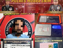 Polres Muara Enim Bekuk Pengedar Sabu 2,22 Gram di Lawang Kidul Dini Hari