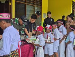 Mendukung Program Pemerintah, Satgas Swasembada Yonif 643/Wns Koops TNI Habema Simulasikan Makan Bergizi Gratis (MBG)