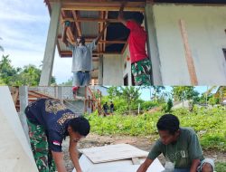 Pemasangan Plafon RTLH TMMD Ke-128 Kodim 1801/Manokwari Terus Dikebut