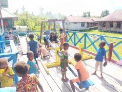 Dansatgas Yonif 123/Rajawali Resmikan PAUD Kartika dan Taman Baca Rajawali di Pos Tomor    ‎ 
