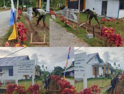 Penggalian Pondasi Pagar Gereja GPkAI Jemaat Erroi Mulai Dikerjakan Satgas TMMD Ke-128 Kodim 1801/Manokwari