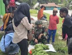 Pendampingan Mendukung Program BGN, Satgas Yonif 521/DY Turut Hadir Bantu Mendongkrak Perekonomian Warga di Distrik Walesi