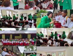 Persit KCK Cabang XIIKodim 1801/PD XVIII Kasuari Berikan Penyuluhan Gosok Gigi Dan Cuci Tangan di SD Inpres 62 Asai