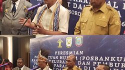 Dorong Penyelesaian Sengketa Berbasis Kearifan Lokal, Mentri Hukum RI Resmikan Posbankum Se-PBD dan PB