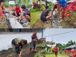 Satgas TMMD Ke-128 Kodim 1801/Manokwari Bangun Pondasi Pagar Gereja Jemaat Erroi