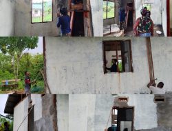 Satgas TMMD Ke-128 Kodim 1801/Manokwari Laksanakan Pengecatan RTLH di Kampung Tanah Rubuh