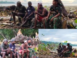 Satgas TMMD Ke-128 Kodim 1801/Manokwari, Jalin Komunikasi Sosial Dengan Warga di Kampung Tanah Rubuh