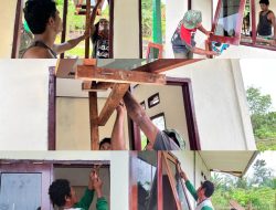 Pemasangan Pintu dan Jendela RTLH TMMD Ke-128 Kodim 1801/Manokwari Capai Tahap Finishing