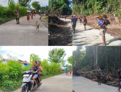 Pengecoran Jalan TMMD Ke-128 Kodim 1801/Manokwari Rampung, Warga Langsung Nikmati Hasilnya