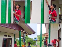 Pengecatan Kusen dan Tiang RTLH, Satgas TMMD Ke-128 Kodim 1801/Manokwari Percantik Hasil Pembangunan