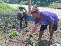 Hadir Berbakti dan Berbuat, Satgas Yonif 521/DY Gelar Anjangsana dan Dukung Ketahanan Pangan Warga di Distrik Kurima