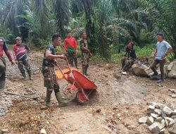 Kodim 0209/LB Rampungkan Pembangunan Jembatan Beton Penghubung Dusun IV Purwosari dan Desa Pulo Jantan