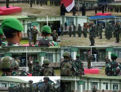 Kobarkan Nasionalisme di Medan Operasi, Satgas Yonif 2 Marinir Bersama Kodim 1703/Deiyai Gelar Upacara Hari Lahir Pancasila